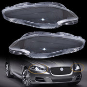 DURAFORCE Pair Front Headlamp Headlight Lens Cover Shell Clear For Jaguar XJ XJL 2010-2019