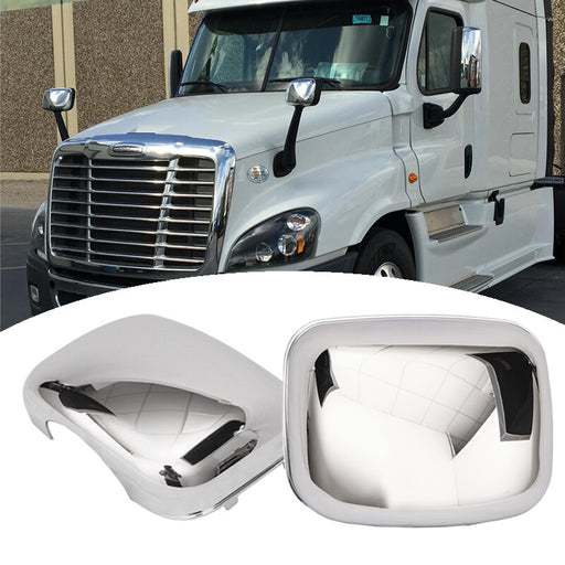 DURAFORCE For 2008-2017 Freightliner Cascadia Chrome Hood Mirrors Cover LH RH Pair