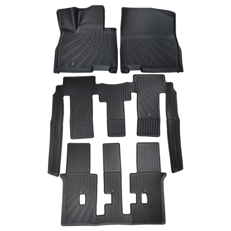 DURAFORCE 3 Row Floor Mat for 2022-2025 Kia Carnival MPV 8 Seats Models TPE Liner