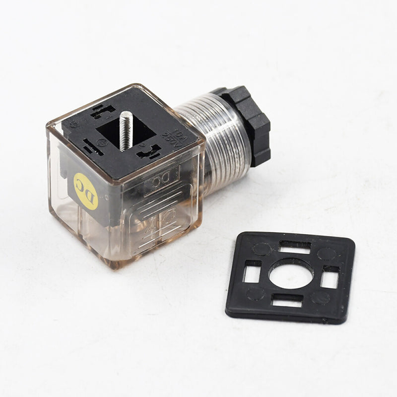 DURAFORCE DIN 43650 For Solenoid Valve Coil 12V 24V Type-A 3 Prong Connector Plug LED