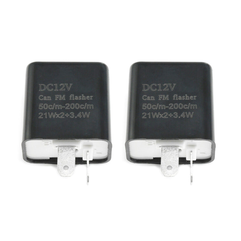 Adjustable LED Flasher Relay Turn Signal Blinker Light Motorcycle 12V 2 Pack