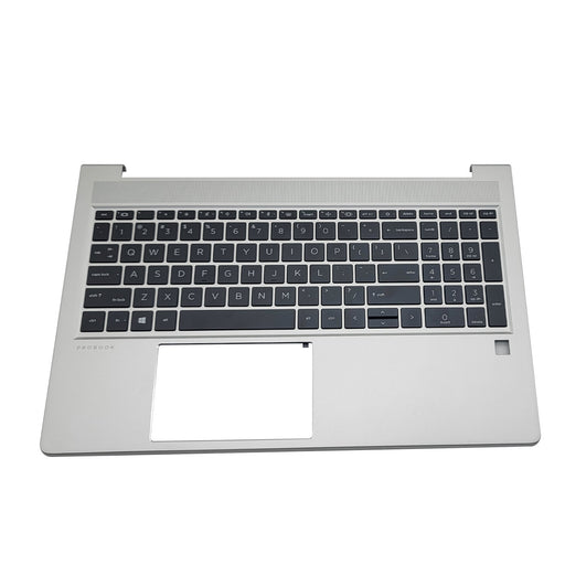DURAFORCE New Palmrest For HP ProBook 650 655 G8 Backlit Keyboard M49545-001 Silver 15.6in