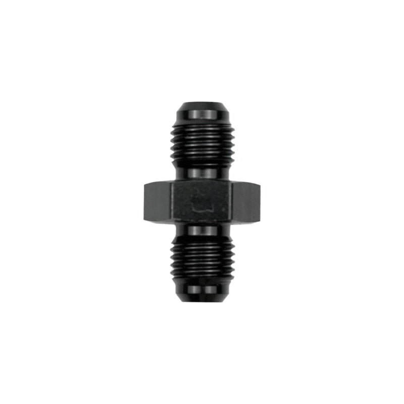 DURAFORCE 4 to 4 Male Flare Union Coupler Fuel Hose Fitting Coupling Aluminum Black 2x