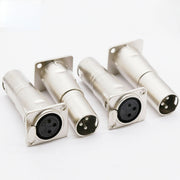 DURAFORCE 4x 3Pin XLR Female To Male Audio Pass Through Feed Panel Mount Connector Adapter