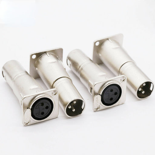DURAFORCE 4x 3Pin XLR Female To Male Audio Pass Through Feed Panel Mount Connector Adapter