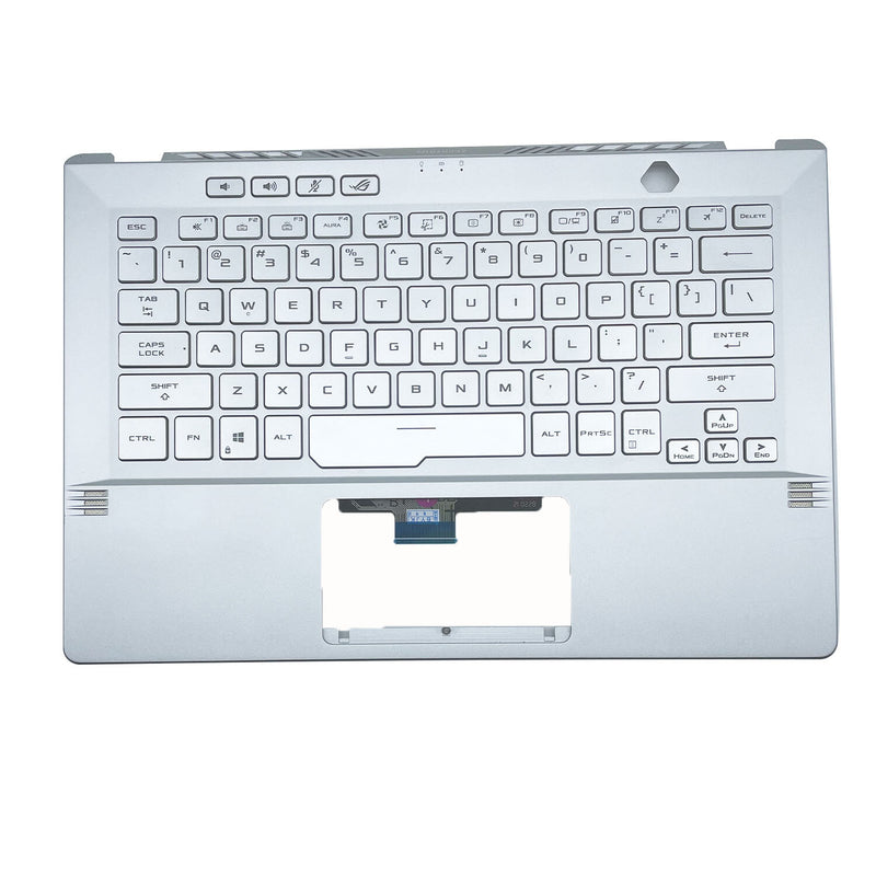 DURAFORCE For Asus GA401Q GA401 GA401I GA401U 14in Palmrest Cover Backlit Keyboard Silver