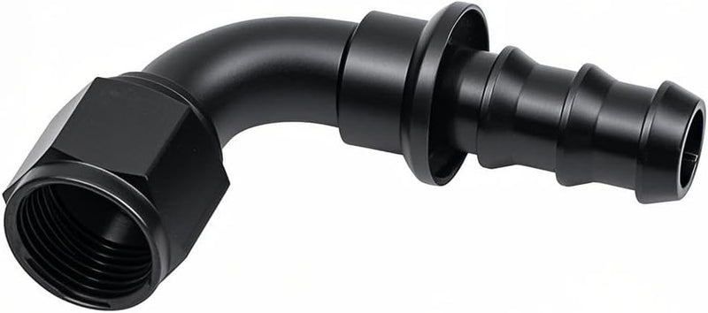 DURAFORCE 10AN 90 Degree Push Lock Hose Fitting End AN10 Female Swivel Push-on/Lock Hose