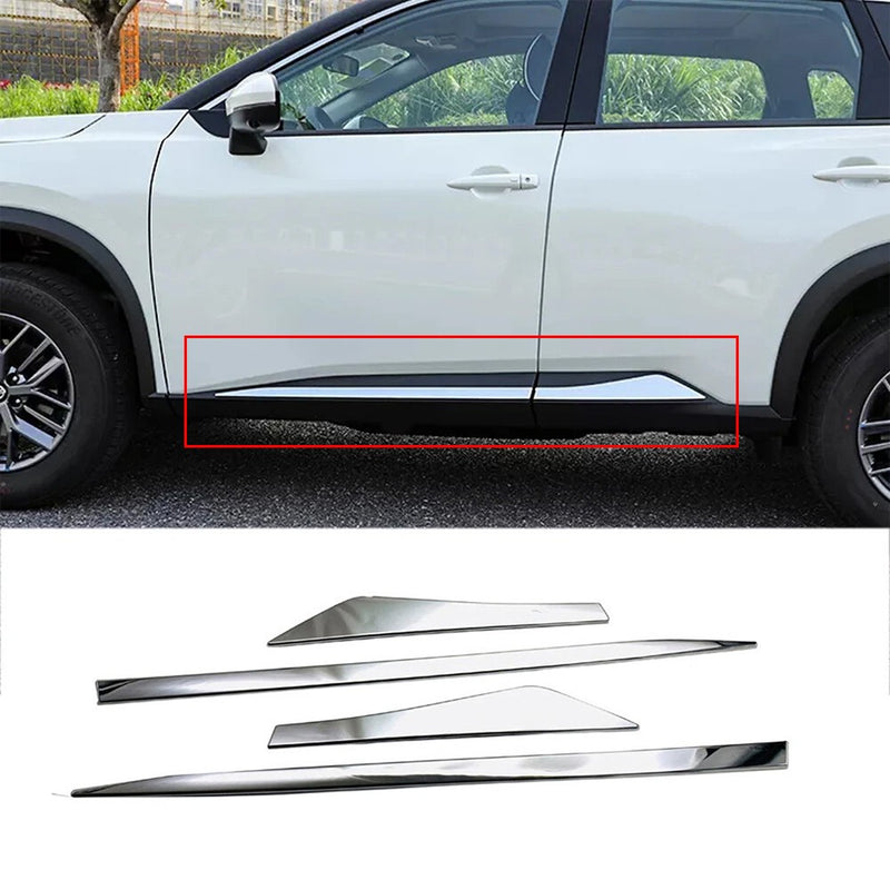DURAFORCE For Nissan Rogue/X-Trail 2021-2025 Chrome Outside Body Side Molding Trim Cover