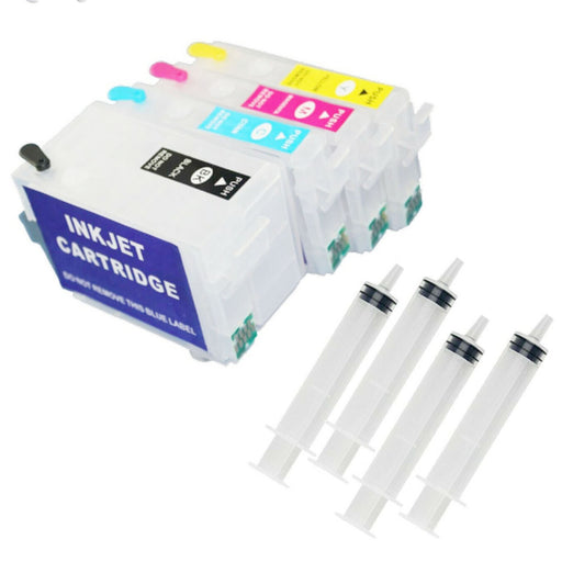 DURAFORCE 4-Color Refillable Ink Cartridges For Epson WorkForce 7210 7710 7720 Printers US