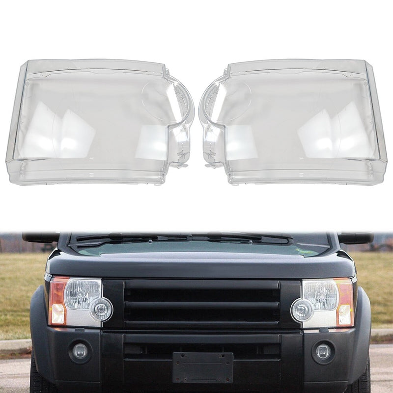 DURAFORCE Headlight Lens Cover Clear For Land Rover Discovery 3 LR3 2005-2009 With Glue