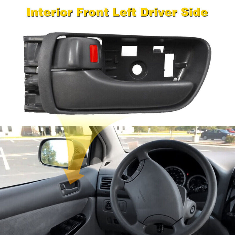 DURAFORCE For Toyota Sienna Inner Inside Interior Door Handle Gray Front Left Right Pair