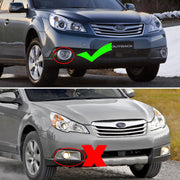 DURAFORCE Silver Fog Lights Lamps Cover Trim Ring for 2010-2012 for Subaru Outback 2PCS