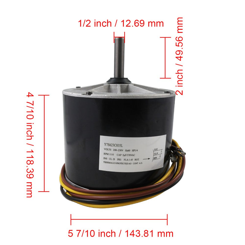 DURAFORCE 3S047 Carrier 1/4 HP, 1100 RPM, 208-230 V Condenser Fan Motor for 5KCP39FGU997AS