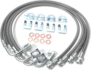 DURAFORCE For 07-18 Jeep Wrangler JK 2-6" Lift Front+Rear Extended SS Brake Line Kit 89716