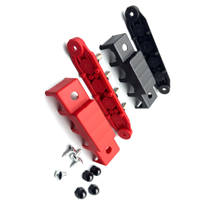 DURAFORCE New Red & Black 5/16" 4 Stud Power Distribution Block -BUSBAR- With Cover