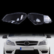 DURAFORCE Car Front Headlight Lens Cover For Mercedes Benz C Class W204 2011-2015