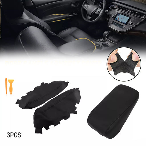 DURAFORCE For 2013-2018 Toyota Avalon Console Lid Armrest & Door Panel Cover Trim Black