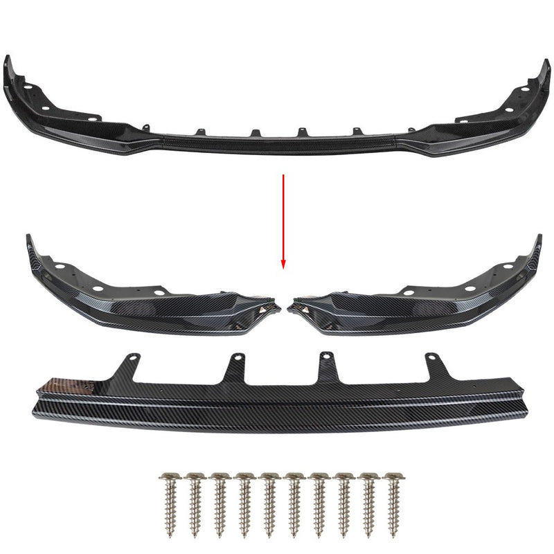 DURAFORCE Carbon Fiber Style M Front Bumper Lip For 2019-22 Bmw G20 3 SERIES 330I M340I