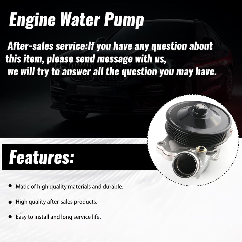 DURAFORCE Engine Water Pump for Land Rover Range Rover 2010-2021 Discovery Jaguar F-Type