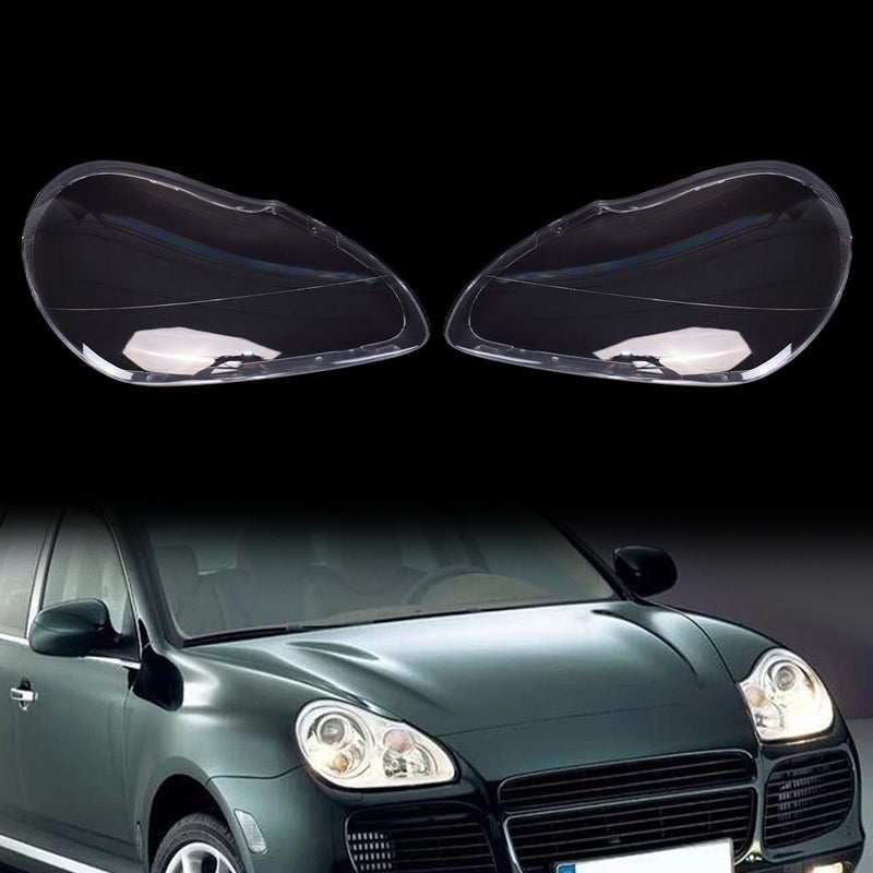 DURAFORCE For Porsche Cayenne 2003-2006 2PCS Car Headlight Lens Cover Shell+Glue Clear L+R