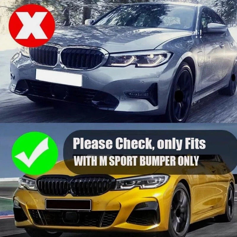 DURAFORCE For BMW G20 330i M340i M Sport 2019-22 GT Style Gloss Black Front Bumper Lip Kit