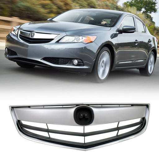 DURAFORCE Front Upper Chrome Grill Mesh Grille for Acura ILX 2013 2014 2015 13 14 15