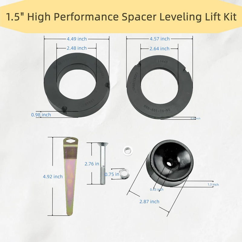 DURAFORCE 1.5" Performance Spacer Leveling Lift Kit for 2020 Jeep JT Gladiator 1155300