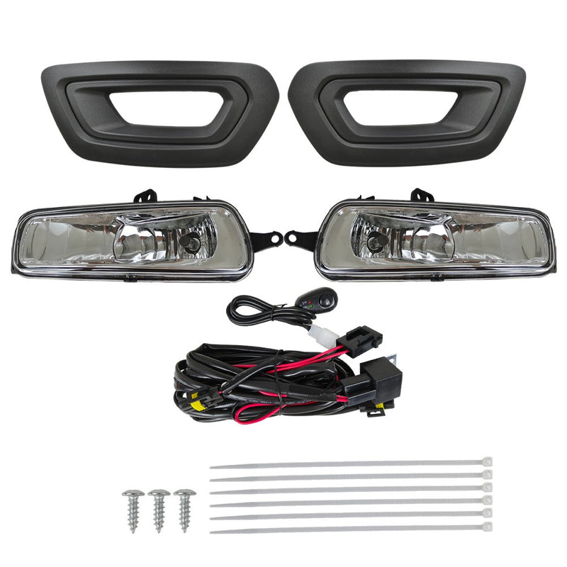 DURAFORCE Left & Right Fog Lights W/Bezels Covers+Bulbs+Wiring For Ford Transit 2020-2024