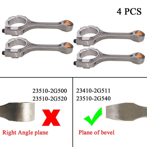 DURAFORCE 4Pcs New For Kia Sorento Sportage Hyundai Sonata 2.4L Connecting Rod 23510-25240