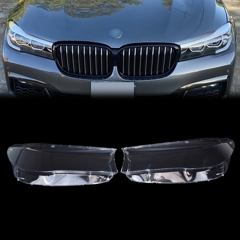 DURAFORCE 2x Headlight Lens Cover Shell Clear For BMW 7 Series G11 G12 740i 750i 2016-2019