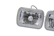 DURAFORCE 7X6 RGB MULTI COLOR LED SMD Halo Headlights PAIR for Jeep Wrangler YJ 86-95