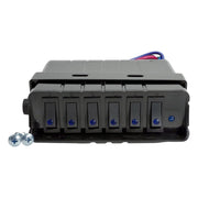 DURAFORCE 6-Gang 12V Rocker Switch Box 40 Amp Max with SPST On/Off &12 AWG Wires