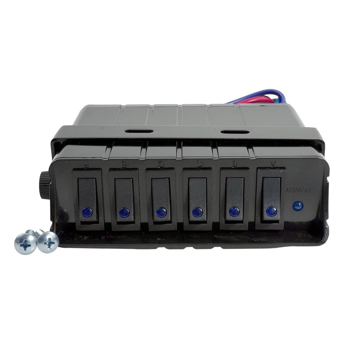 6-Gang 12V Rocker Switch Box 40 Amp Max with SPST On/Off &12 AWG Wires ...
