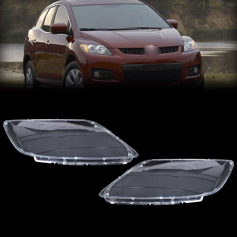DURAFORCE Headlight Clear Lens Cover Replacement Left+Right Side For 2007-2012 Mazda CX-7