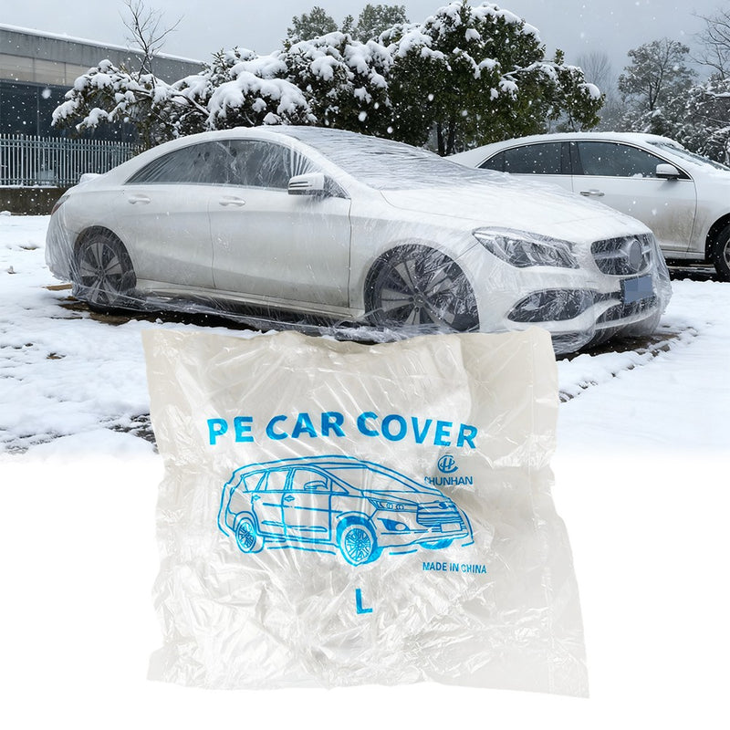 Clear Plastic Disposable Car Cover Temporary Universal Rain Dust Garage 5 Pack