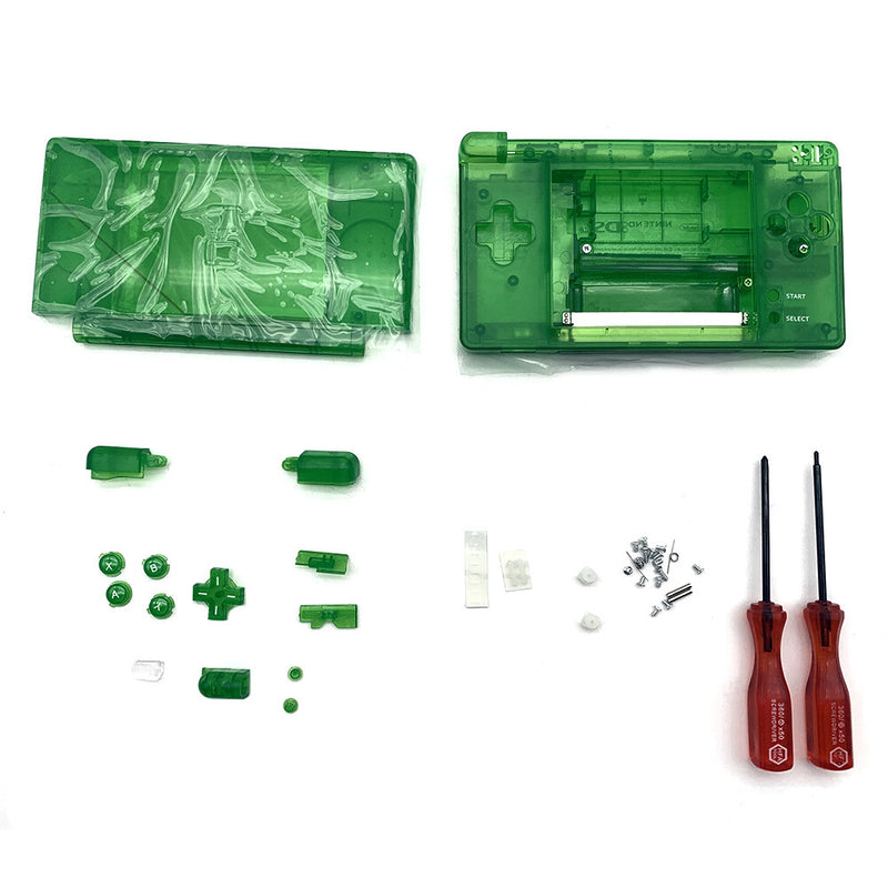 DURAFORCE New For Nintendo DS Lite Full Replacement Top & Bottom Housing Shell Clear Green