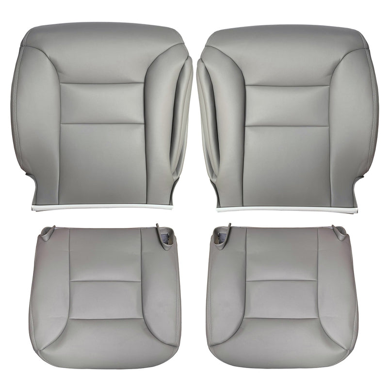 DURAFORCE Driver Passenger Leather Seat Covers Gray For 1995 - 1999 Chevy Silverado Tahoe