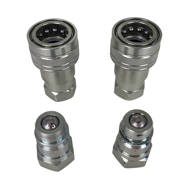 DURAFORCE 2Sets For Pioneer Ball Style 1/2" NPT Hydraulic Coupler Quick Connect Coupling