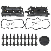 DURAFORCE 2PCS LH & RH Valve Cover Set w/ Gasket & Bolts & Cap For 2011-2012 Infiniti G25