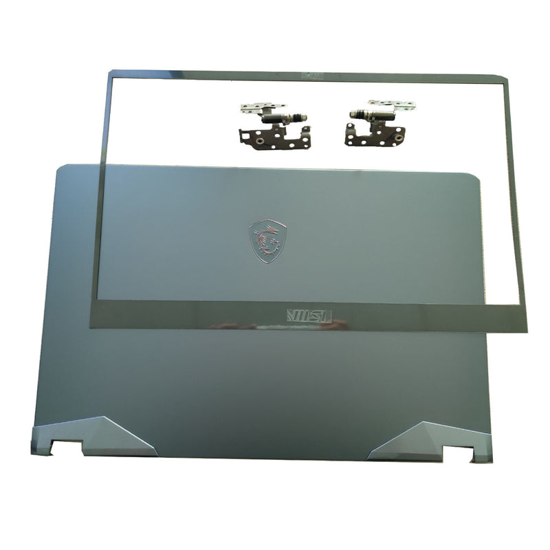 DURAFORCE New Gray Blue Top Back Cover+Bezel+Hinges For MSI GE76 Raider 10SGS SFS MS-17K1