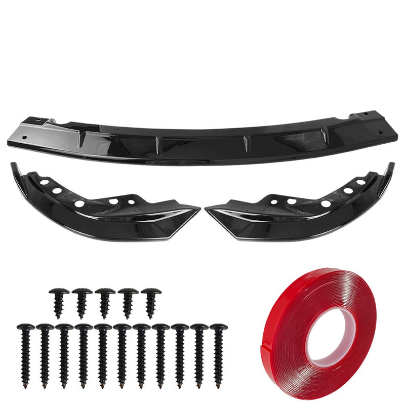 DURAFORCE For BMW G20 330i M340i M Sport 2019-22 GT Style Gloss Black Front Bumper Lip Kit