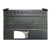DURAFORCE For HP Pavilion 15-EC 15-EC0003CA 15-EC0013DX Palmrest Keyboard Green Backlit US