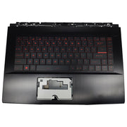 DURAFORCE For MSI GF65 9SD 9SE 10SD MS-16W1 Palmrest Backlit Keyboard Upper Case Black US