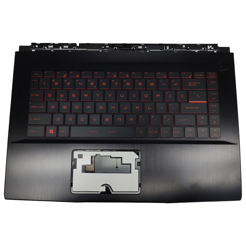 DURAFORCE For MSI GF65 9SD 9SE 10SD MS-16W1 Palmrest Backlit Keyboard Upper Case Black US