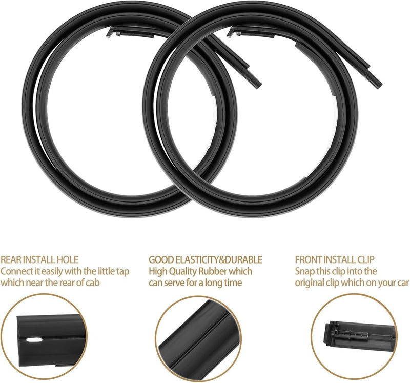 DURAFORCE 2x Roof Molding Drip Weatherstrip 75551-0C050 For Toyota Tundra Double Cab 07-20