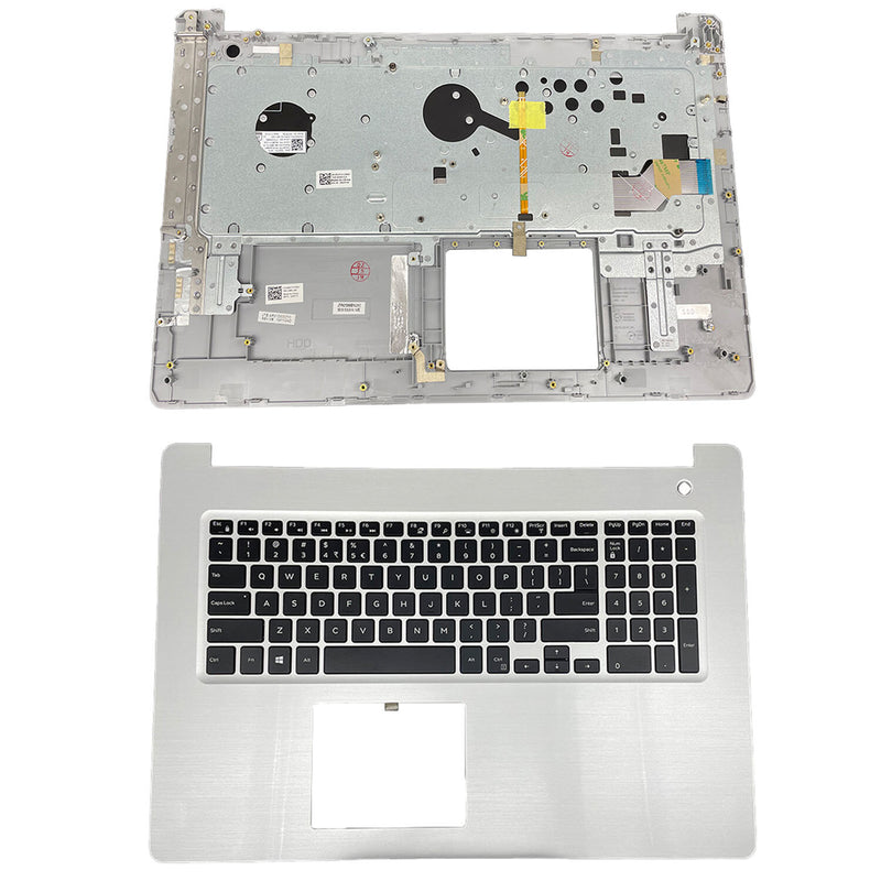 DURAFORCE New 06V9FW Silver Palmrest w/ Backlit Keyboard For Dell Inspiron 17 5770 5775 US