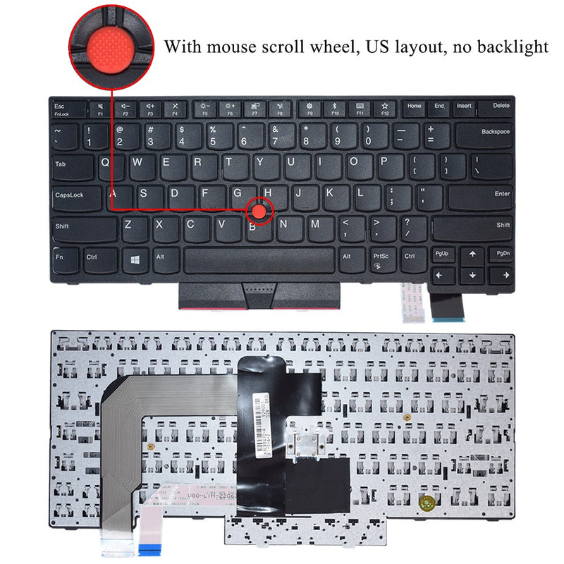 DURAFORCE Non-Backlit Keyboard Fit For Lenovo ThinkPad A485 T470 T480 Black 01AX446 New US