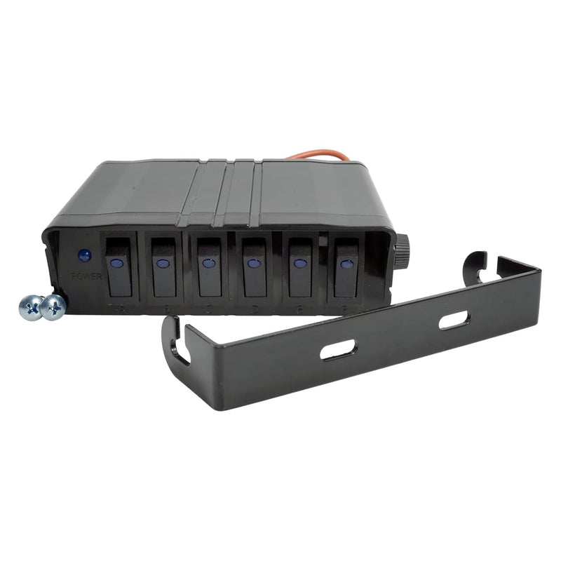 DURAFORCE 6-Gang 12V Rocker Switch Box 40 Amp Max with SPST On/Off &12 AWG Wires