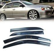 DURAFORCE Window Visor Sun Rain Deflector Guard For 2003-2007 Honda Accord 4-Door Sedan