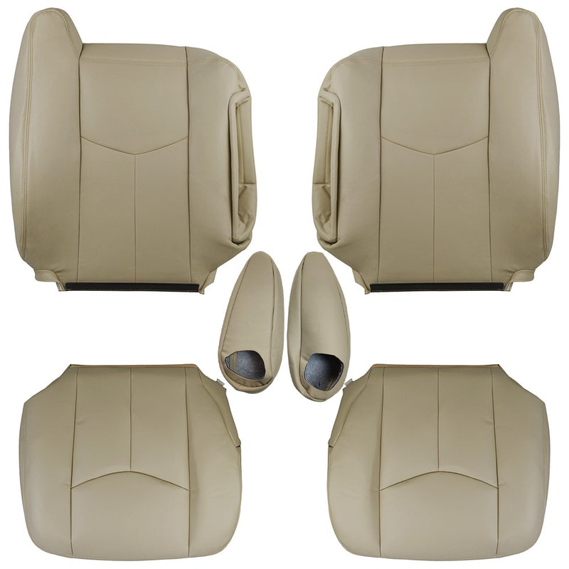 DURAFORCE For 2003 - 2006 Chevy Tahoe GMC Yukon Driver & Passenger Leather Seat Cover Tan